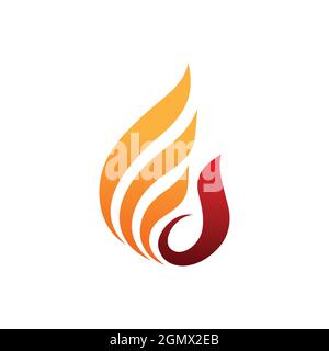 abstract fire wing logo icon flat concept vector graphic design Stock Vector