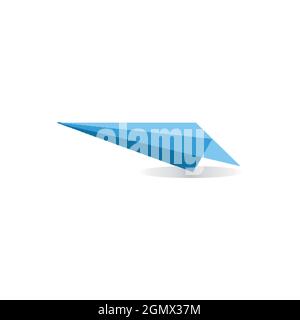 blue paper plan logo icon flat concept vector graphic design Stock Vector