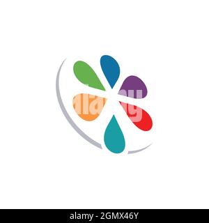 stylish color flower logo icon flat concept vector graphic design Stock Vector
