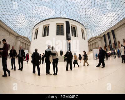 The central quadrangle of the British Museum in London was re-developed to become the Queen Elizabeth II Great Court, commonly referred to simply as t Stock Photo
