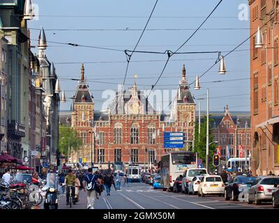 Amsterdam, Netherlands - 27 May 2016. Crowds of people in view. Amsterdam is the NetherlandsÕ capital, famed for its artistic heritage, scenic canal s Stock Photo