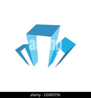 abstract building logo icon flat concept vector graphic design Stock Vector