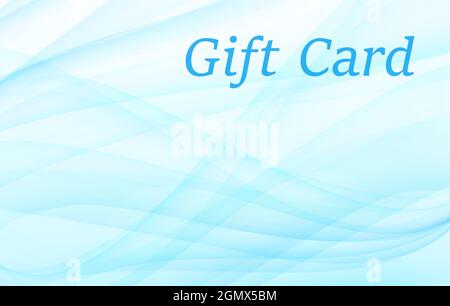 Light blue gift card design with wave pattern. Abstract vector background. Elegant template for bonus coupon, voucher, certificate, invitation. EPS10 Stock Vector