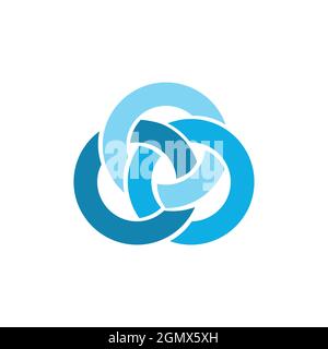 abstract three circles logo icon flat concept vector graphic design Stock Vector