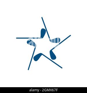 golf club star logo icon flat concept vector graphic design Stock Vector