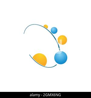 rotating technology logo icon flat concept vector graphic design Stock Vector