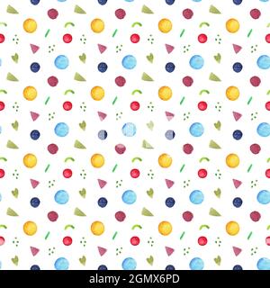 Bright kids pattern with balls and confetti  Stock Photo