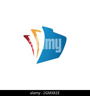 stylish folder logo icon flat concept vector graphic design Stock Vector