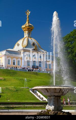 Peterhof Palace, St Petersburg, Russia - 11 June 2011; Peterhof is a series of palaces and gardens located in Petergof outside St Petersburg. It was c Stock Photo