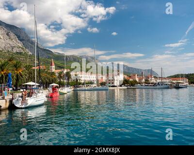 Makarska is a small municipality in Croatia in the Split-Dalmatia County, located on the Adriatic coastline of Dalmatia 10 km northwest of Makarska. L Stock Photo