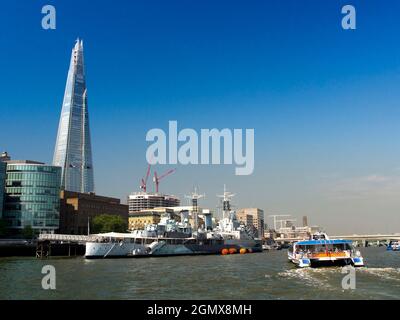 The Shard is a 95-storey skyscraper in Southwark, London. Located by London Bridge and standing 309.6 metres (1,016 ft) high, it is currently the tall Stock Photo
