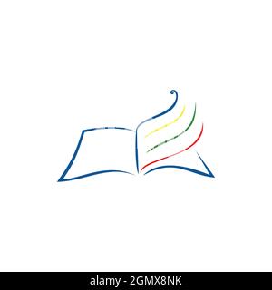 abstract book stylish logo icon flat concept vector graphic design Stock Vector