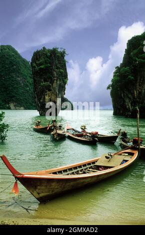 Since 1974, when it was featured in the mediocre James Bond movies 'The Man with the Golden Gun' and 'Tomorrow Never Dies', Khao Phing Kan has been po Stock Photo