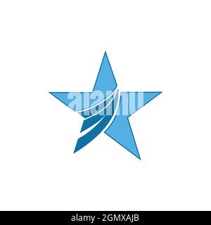 stylish blue star logo icon flat concept vector graphic design Stock Vector