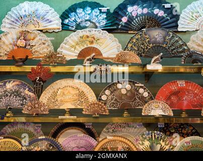 Seville, Andalucia, Spain - 31 May 2016; no people in view. Fans have always been an important and traditional component of Spanish culture. And here Stock Photo