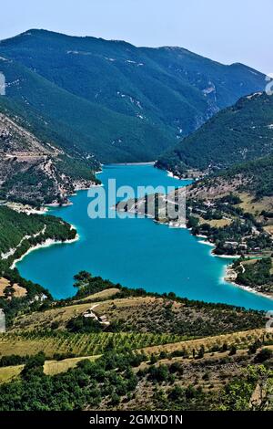 Lake Fiastra, Park, Landscape, Fiastra, Macerata, Marche, Italy, Europe Stock Photo