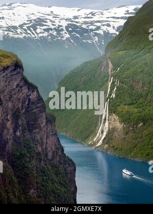 The magnificent Geiranger Fjord is located in the Sunnm¿re region of M¿re og Romsdal county, Norway. One of NorwayÕs most popular tourist attractions, Stock Photo