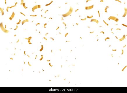 Vector illustration defocused gold confetti isolated on a transparent background. Stock Vector