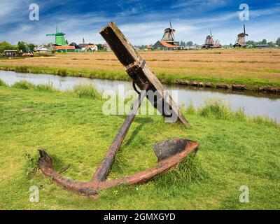 Zaanse Schans, the Netherlands - 27 May 2016; many (tiny) people in view. Zaanse Schans is a neighbourhood of Zaandam, near Zaandijk in the Netherland Stock Photo