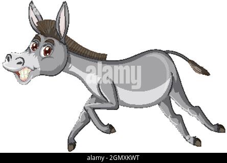 Donkey animal cartoon character  illustration Stock Vector