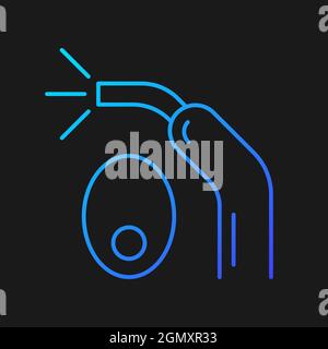 LED curing light gradient vector icon for dark theme Stock Vector