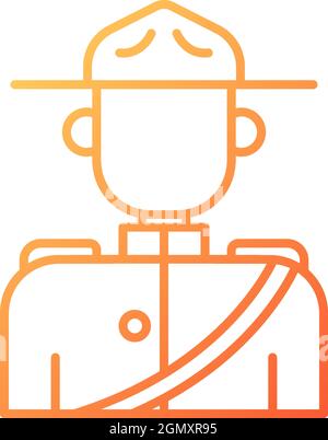 Royal canadian mounted police gradient linear vector icon Stock Vector