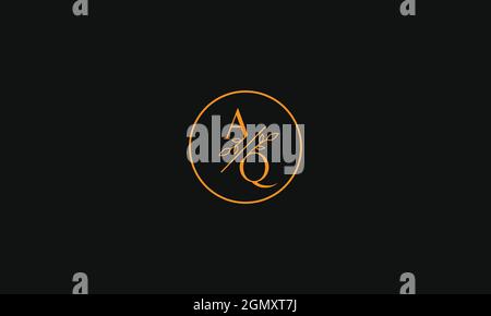 LETTER AQ LOGO DESIGN WITH FLOWER FOR ILLUSTRATION USE Stock Vector