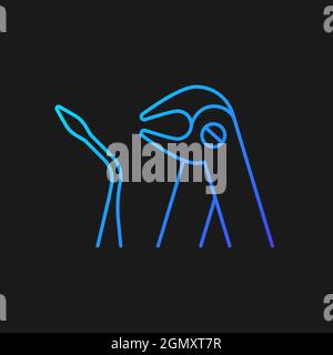 Tooth extraction tools gradient vector icon for dark theme Stock Vector