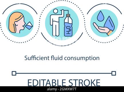 Sufficient fluid consumption concept icon Stock Vector