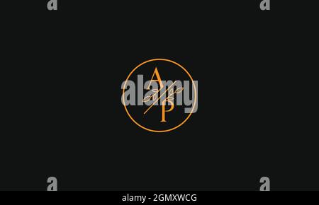 LETTER AP LOGO DESIGN WITH FLOWER FOR ILLUSTRATION USE Stock Vector