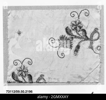 Fragment. Date: 17th-18th century; Culture: Italian; Medium: Silk and metal thread on silk; Dimensions: L. 8 x W. 9 3/4 inches (20.3 x 24.8 cm);