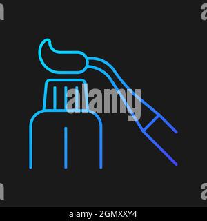 Resin dental material gradient vector icon for dark theme Stock Vector