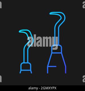 Scaler and curette gradient vector icon for dark theme Stock Vector