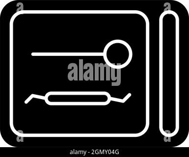 UV sterilizer disinfection box black glyph icon Stock Vector