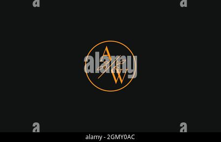 LETTERS AW WITH FLOWERS LOGO DESIGN Stock Vector