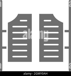Saloon door grey icon. Isolated on white background Stock Vector