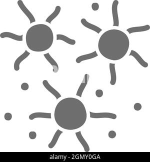 Microbes, bacteria, viruses grey icon. Isolated on white background Stock Vector