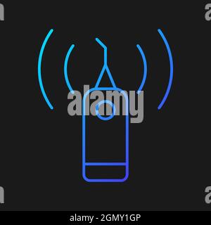 Ultrasonic teeth cleaner gradient vector icon for dark theme Stock Vector
