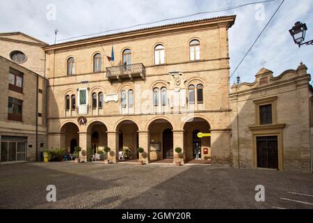 Village, Town Hall, Carassai, Ascoli Piceno, Marche, Italy, Europe Stock Photo