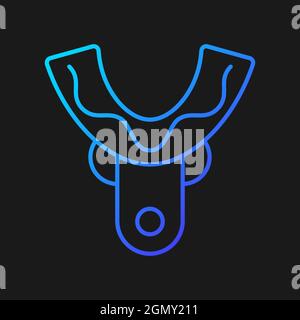Impression tray gradient vector icon for dark theme Stock Vector