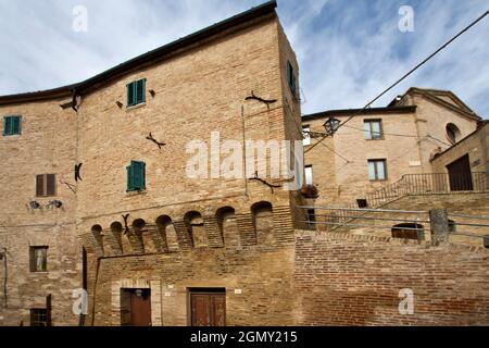 Village, The Walls, Carassai, Ascoli Piceno, Marche, Italy, Europe Stock Photo