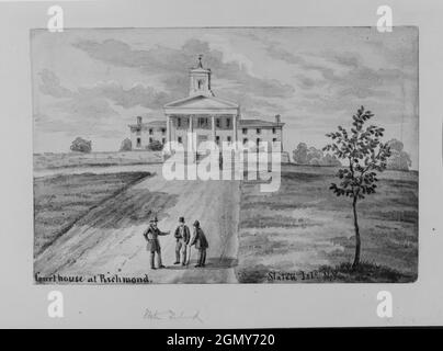 Courthouse at Richmond, Staten Island, New York. Artist: Augustus Köllner (American, born Wurttenburg, Germany 1812); Date: ca. 1872; Medium: