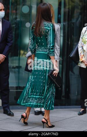 Madrid, Spain. 21st Sep, 2021. **NO SPAIN** Queen Letizia attends the closure of the 8th Banco Santander Social projects at the Reina Sofia Museum in Madrid, Spain on September 21, 2021. Credit: Jimmy Olsen/Media Punch/Alamy Live News Stock Photo