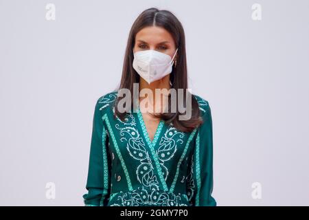 Madrid, Spain. 21st Sep, 2021. **NO SPAIN** Queen Letizia attends the closure of the 8th Banco Santander Social projects at the Reina Sofia Museum in Madrid, Spain on September 21, 2021. Credit: Jimmy Olsen/Media Punch/Alamy Live News Stock Photo
