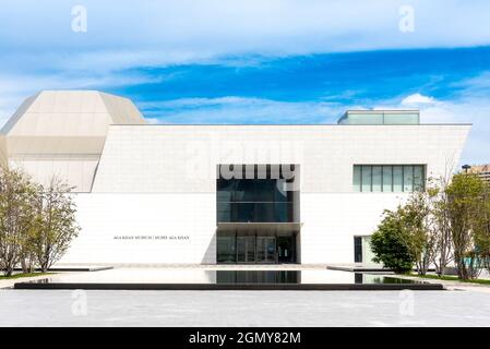 Facade and entrance of the Aga Khan museum in North York district in Toronto, Canada. The famous landmark is a major tourist attraction in the city Stock Photo