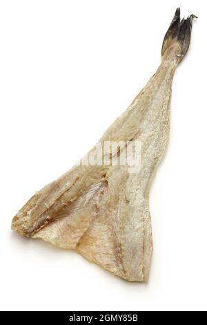 dried salted cod fish isolated on white background Stock Photo