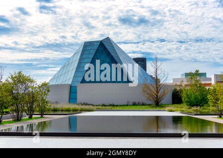 Exterior architecture in the Ismaili Centre in North York district in Toronto, Canada. The cultural centre is a famous place and a tourist attraction Stock Photo