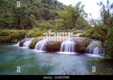 Cho waterfall in Cao Bang province northern Vietnam Stock Photo