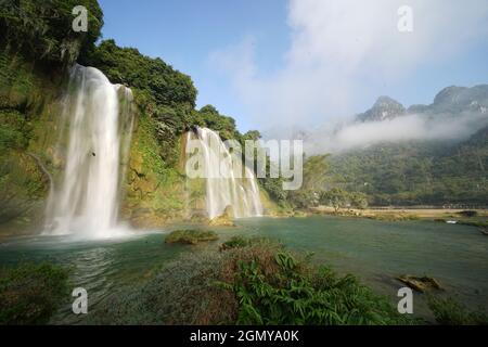 Ban Gioc waterfall in Cao Bang province northern Vietnam Stock Photo