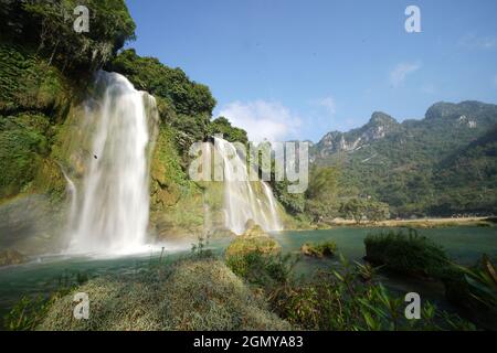 Ban Gioc waterfall in Cao Bang province northern Vietnam Stock Photo